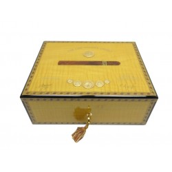 NEUF RARE CAVE A CIGARES ELIE BLEU MEDAILLE JAUNE 75 CIGARES CIGAR BOX 1945€