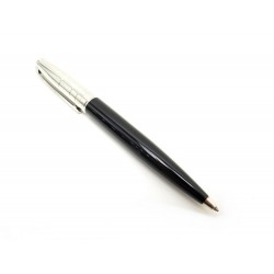 STYLO BILLE ST DUPONT EN RESINE NOIR ET METAL ARGENTE BLACK BALLPOINT PEN 370€