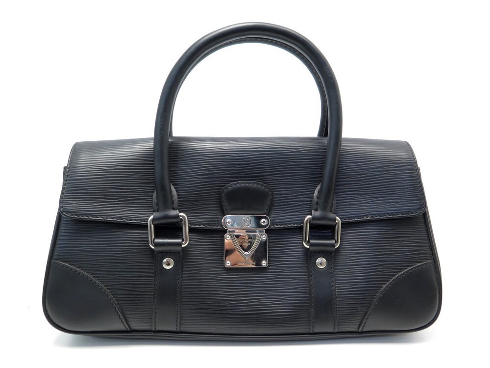 Sold at Auction: Louis Vuitton, Louis Vuitton, sac Segur Cuir Epi noir,  double poignée, fermeture sur rabat