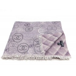 NEUF CHALE CHANEL LOGO CC EN CACHEMIRE FOULARD MATELASSE CASHMERE SHAWL 1800€