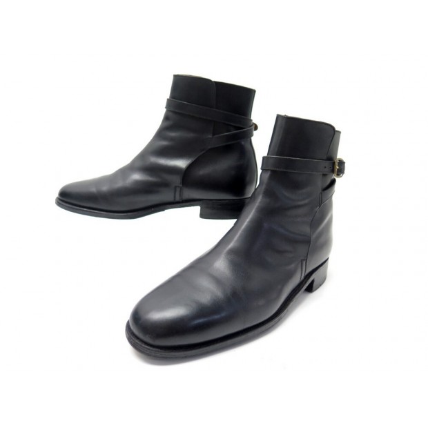 CHAUSSURES JM WESTON BOTTINES JODHPUR 8.5D 42.5 EN CUIR NOIR BOOTS SHOES 1170€