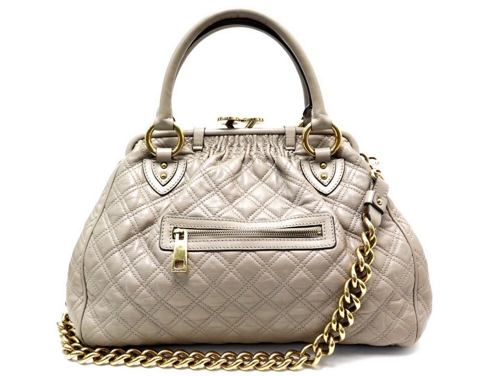 The box bag leather handbag Marc Jacobs Beige in Leather - 31524127