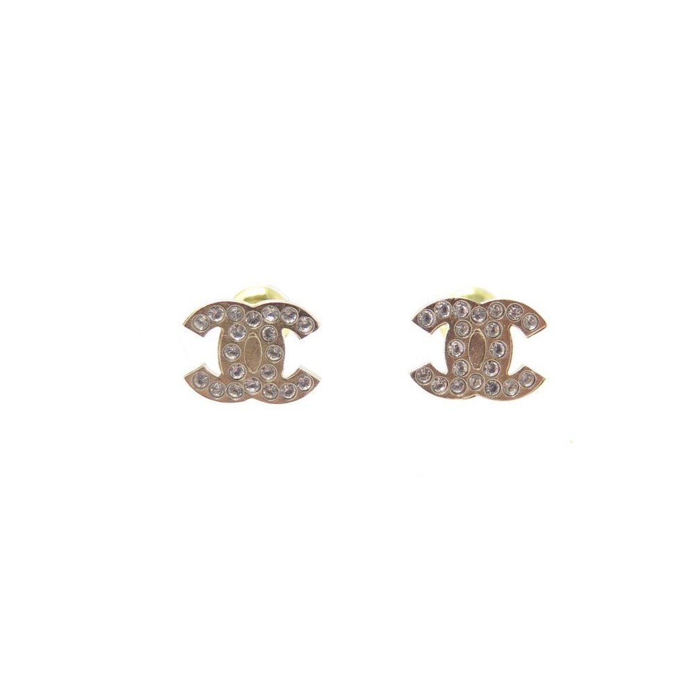 Chanel earrings metal sale and strass