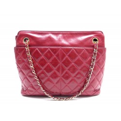 SAC A MAIN CHANEL CUIR ROUGE 