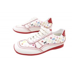 NEUF CHAUSSURES LOUIS VUITTON BASKETS 39 TOILE MONOGRAM MULTICOLOR MURAKAMI 550€