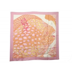 FOULARD HERMES GRAND FOND DETAIL SOIE SILK SCARF 