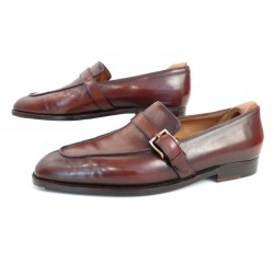 CHAUSSURES JOHN LOBB SUR MESURE MOCASSINS A BOUCLES 41 CUIR LOAFER SHOES 5890€