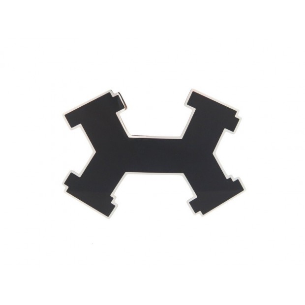 BOUCLE DE CEINTURE HERMES STREET POUR LIEN 32MM METAL ARGENTE NOIR BELT BUCKLE