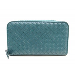 PORTEFEUILLE BOTTEGA VENETA EN CUIR TRESSE VERT CANARD WALLET BILLFOLD 610€