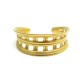 NEUF VINTAGE BRACELET CHANEL MANCHETTE 1995 EN METAL DORE LOGO CC NEW 1250€