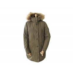 MANTEAU PARAJUMPERS NICOLE M 38 FEMME KAKI BLOUSON DOUBLURE FOURRURE COAT 845€