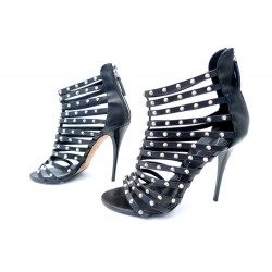 CHAUSSURES GIUSEPPE ZANOTTI LOW BOOTS SANDALES 40 ESCARPINS CUIR NOIR SHOES 895€