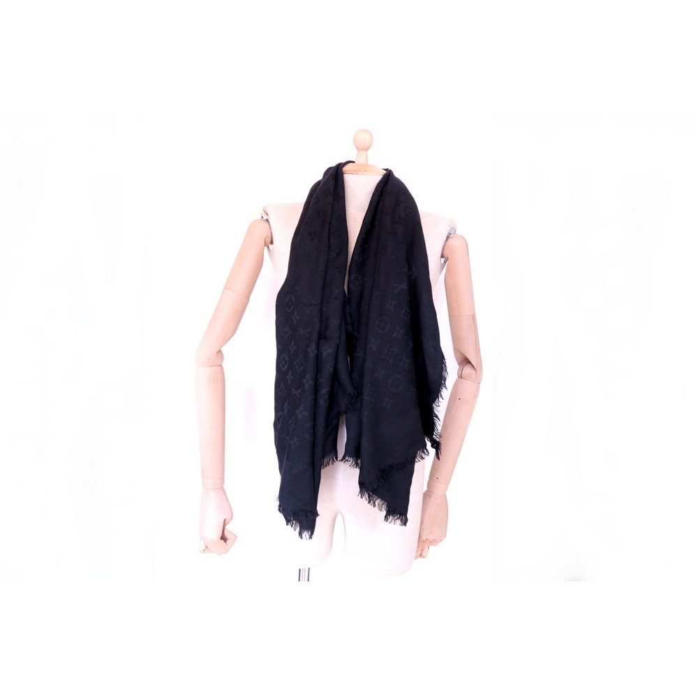 Louis Vuitton Large Lv Shawl Monogram Shine Scarf Silk / Wool 56 X 57