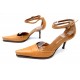 CHAUSSURES SERGIO ROSSI ESCARPINS A BRIDES 38.5 EN CUIR CAMEL + BOITE SHOES 490€