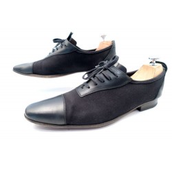 CHAUSSURES GUCCI RICHELIEU 174322 42 IT 43 FR BI MATIERE CUIR & TOILE NOIR 495€