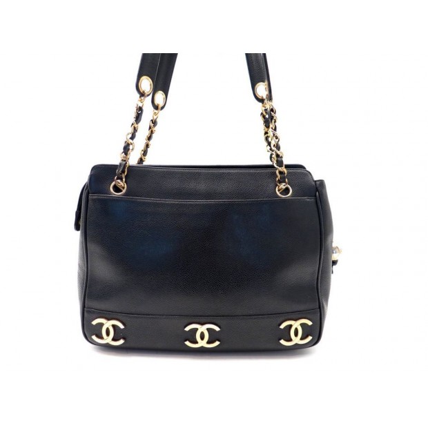 SAC A MAIN CHANEL CC SHOPPING GM CABAS EN CUIR CAVIAR NOIR HAND BAG TOTE 2700€