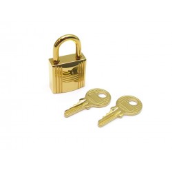 NEUF CADENAS HERMES + 2 CLES POUR SAC KELLY BIRKIN EN METAL DORE GOLD PADLOCK