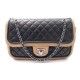  SAC A MAIN CHANEL TIMELESS CUIR MATELASSE BEIGE ET NOIR 