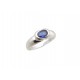 BAGUE JONC EN OR BLANC SERTIE D'UN SAPHIR T 51 3.1 GR WHITE GOLD RING