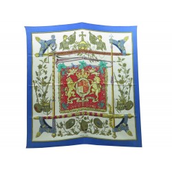 VINTAGE FOULARD HERMES DIEU ET MON DROIT 1ERE EDITION 1961 CARRE SOIE SCARF 350€