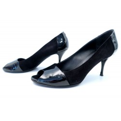 CHAUSSURES GUCCI ESCARPINS 193385 40 EN CUIR VERNI DAIM NOIR COURT SHOES 570€