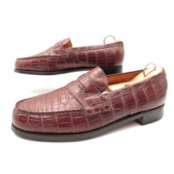 CHAUSSURES JM WESTON MOCASSINS 180 8D 42 EN CUIR DE CROCODILE LOAFERS SHOE 3300€