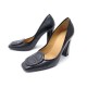 CHAUSSURES HERMES CHAINE D'ANCRE 35 ESCARPINS CUIR NOIR + BOITE PUMP SHOES 550€