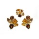 NEUF VINTAGE BOUCLES D'OREILLES YVES SAINT LAURENT GOOSSENS METAL DORE EARRINGS