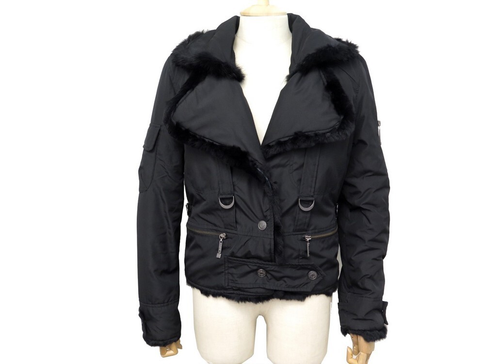 manteau christian dior blouson m 38 en coton noir