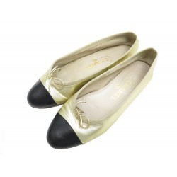  BALLERINES CHANEL CUIR DORE 