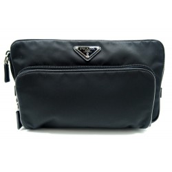 NEUF TROUSSE DE TOILETTE PRADA EN TOILE NOIR POCHETTE A MAIN TOILET KIT 350€