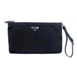 NEUF TROUSSE A MAQUILLAGE PRADA 2M312 TOILE NOIR POCHETTE A MAIN CLUTCH BAG 200€