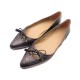 NEUF CHAUSSURES HERMES 35.5 BALLERINES EN CUIR ANTHRACITE + BOITE SAC SHOES 570€