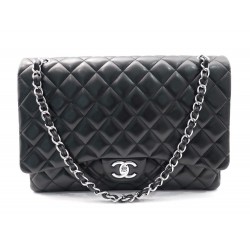 SAC MAIN CHANEL TIMELESS 2.55 MAXI JUMBO EN CUIR MATELASSE NOIR BAG PURSE 5160€