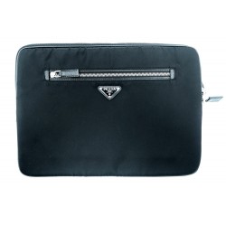 NEUF POCHETTE PRADA SAC ORDINATEUR PORTABLE NYLON NOIR 