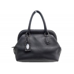 SAC A MAIN FENDI SELLERIA ADELE 8BV127 CUIR GRAINE NOIR LEATHER HAND BAG 1075€