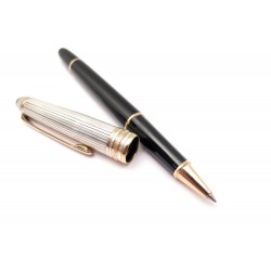 STYLO ROLLERBALL MONTBLANC MEISTERSTUCK SOLITAIRE BILLE ARGENT & RESINE PEN 530€