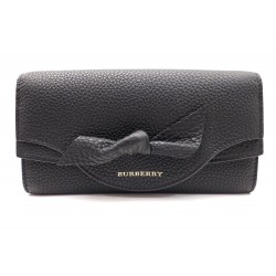 NEUF PORTEFEUILLE BURBERRY 3855981 NOEUD NODE CUIR GRAINE 