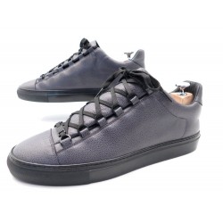 NEUF CHAUSSURES BALENCIAGA ARENA 341758 43 BASKETS EN CUIR ANTHRACITE SHOES 395€