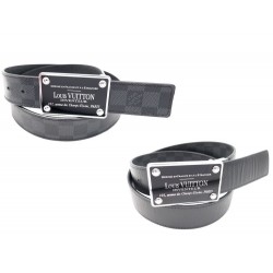 CEINTURE LOUIS VUITTON INVENTEUR DAMIER GRAPHITE M9632U 90 REVERSIBLE 