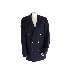 VESTE BLAZER CHRISTIAN DIOR HOMME 50 M HEDI SLIMANE EN LAINE BLEU JACKET 1650€