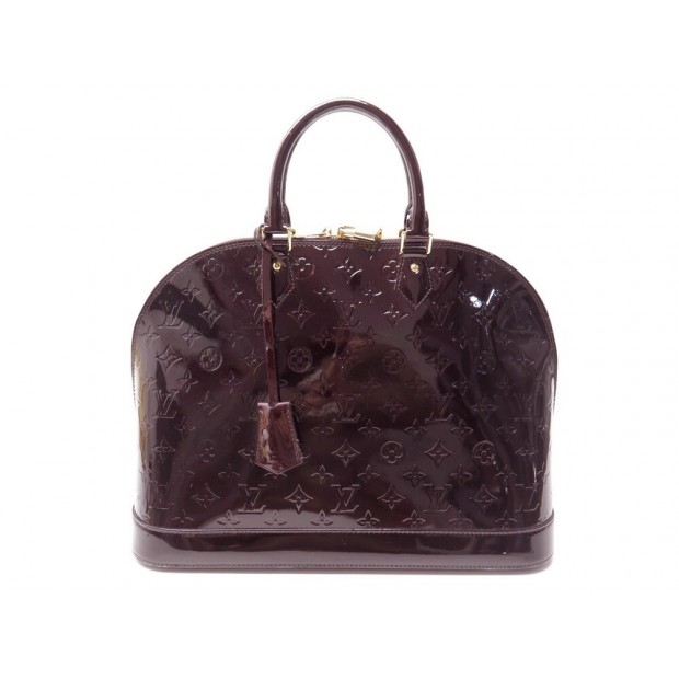 SAC A MAIN LOUIS VUITTON ALMA GM EN CUIR MONOGRAM VERNIS AMARANTE HAND BAG 2900€