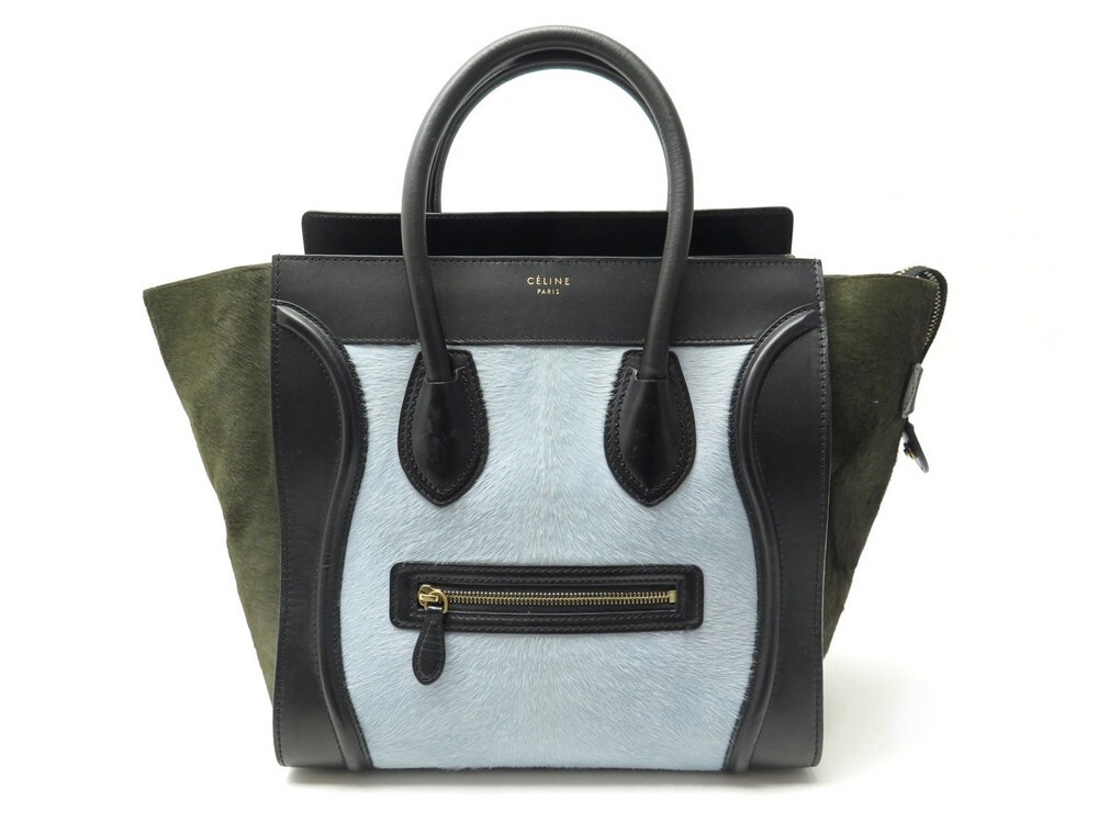 sac a main celine luggage mini cabas cuir poulain