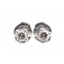 BOUCLE OREILLE OR BLANC ET DIAMANTS 