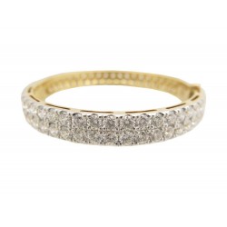 BRACELET EN OR JAUNE 18K SERTI DE 100 DIAMANTS 16 CTS 38.36 GR BANGLE 13975€