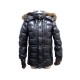 MANTEAU MONCLER DOUDOUNE ROD XXS 38 EN NYLON MATELASSE NOIR BLACK COAT 1340€