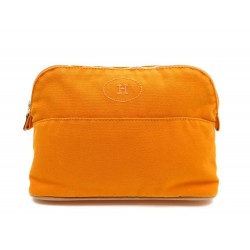 POCHETTE HERMES BOLIDE MM SAC TROUSSE DE VOYAGE EN COTON ORANGE KIT BAG 313€