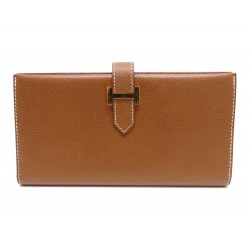 PORTEFEUILLE HERMES BEARN EN CUIR EPSOM GOLD & DORE BOITE WALLET BILLFOLD 1920€