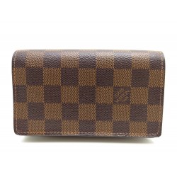 PORTEFEUILLE LOUIS VUITTON TRESOR EN TOILE DAMIER EBENE MONNAIE WALLET 510€