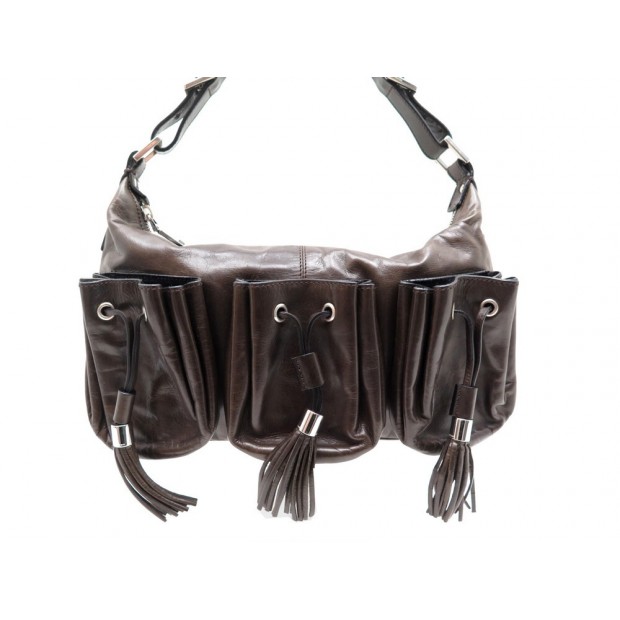 SAC A MAIN GIVENCHY CABAS EPAULE CUIR MARRON BROWN LEATHER HAND BAG PURSE 1500€